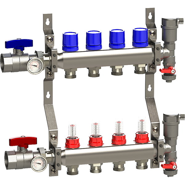 4 Position Manifold Assembly w/ 1/2" Fittings